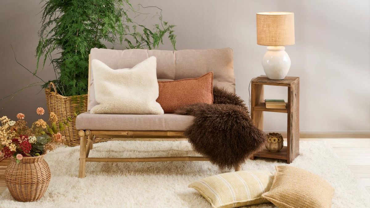Putetrekk 40x60 - Offwhite med sennepsfargede striper
