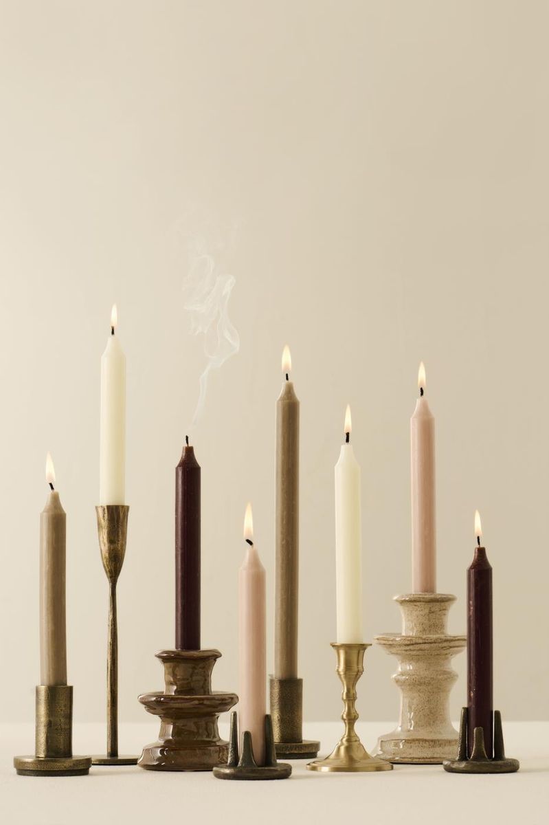 Rustikt Kronelys H18 - Elfenben