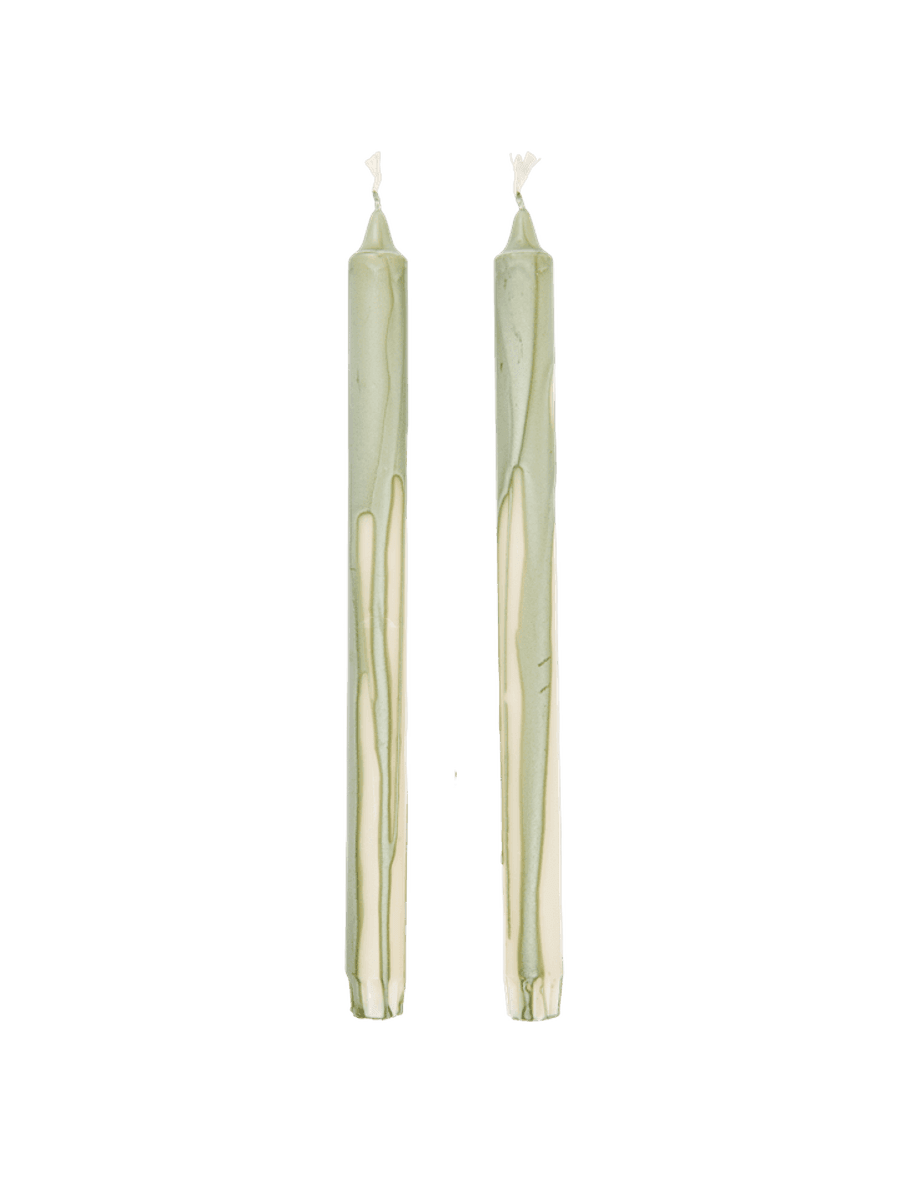 Dryp  Candles, Sett av 2 - Tea Green