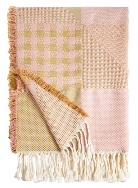 Hovedbilde Pledd Patchwork - Rosa/Sennep