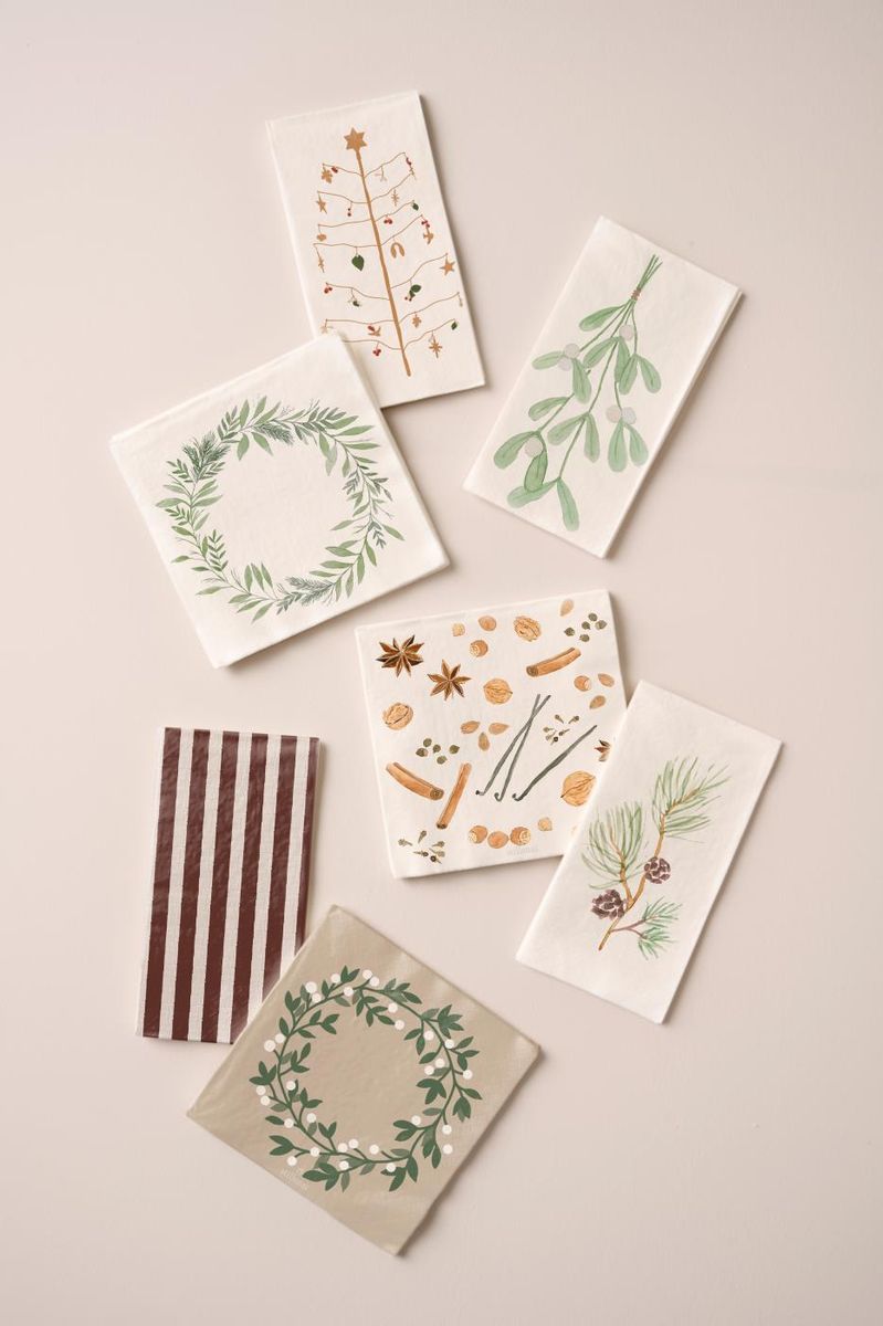 Serviett 10x20 cm - Tykke brune striper