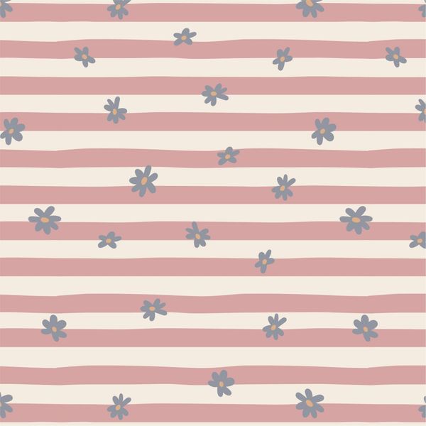 Hovedbilde Serviett 16,5x16,5 cm - Blomster og striper