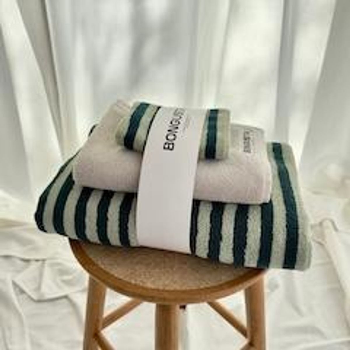 Gavepakke Bongusta - badehåndkle, håndhåndkle og klut, sea foam & deep teal, moonbeam